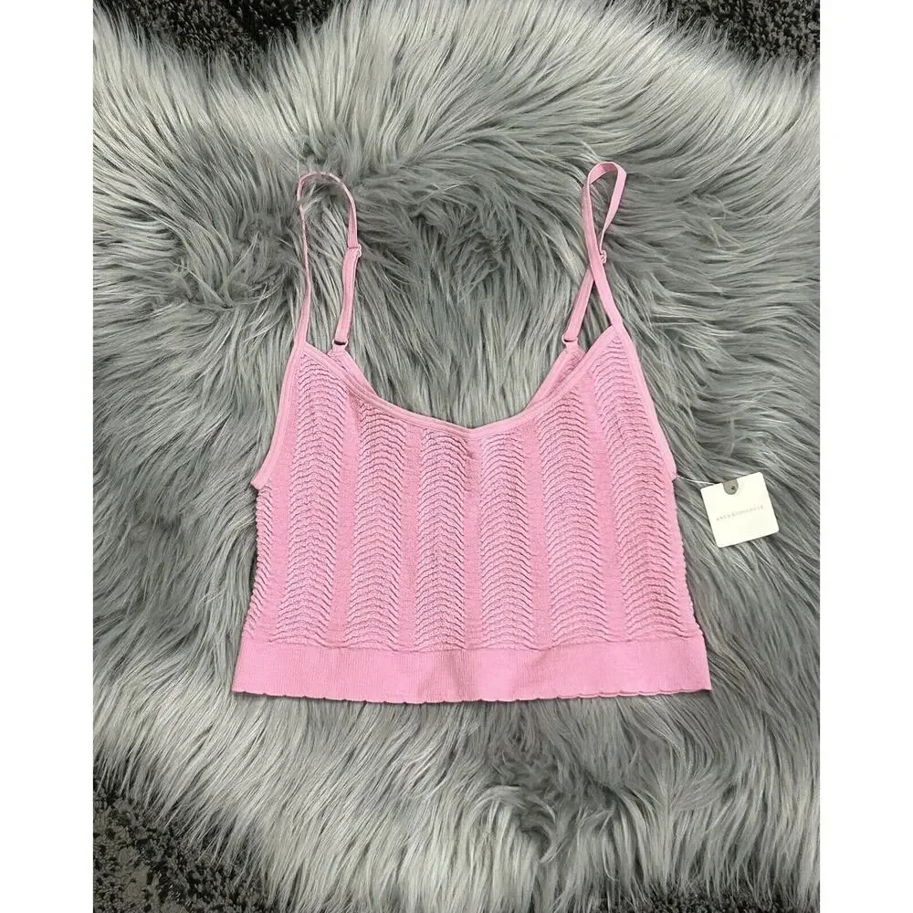 Anthropologie Women's‎ Seamless Pink Scallop Tank Size XXS/XS
